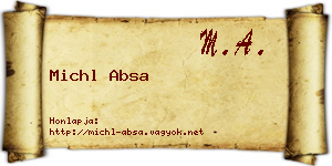 Michl Absa névjegykártya